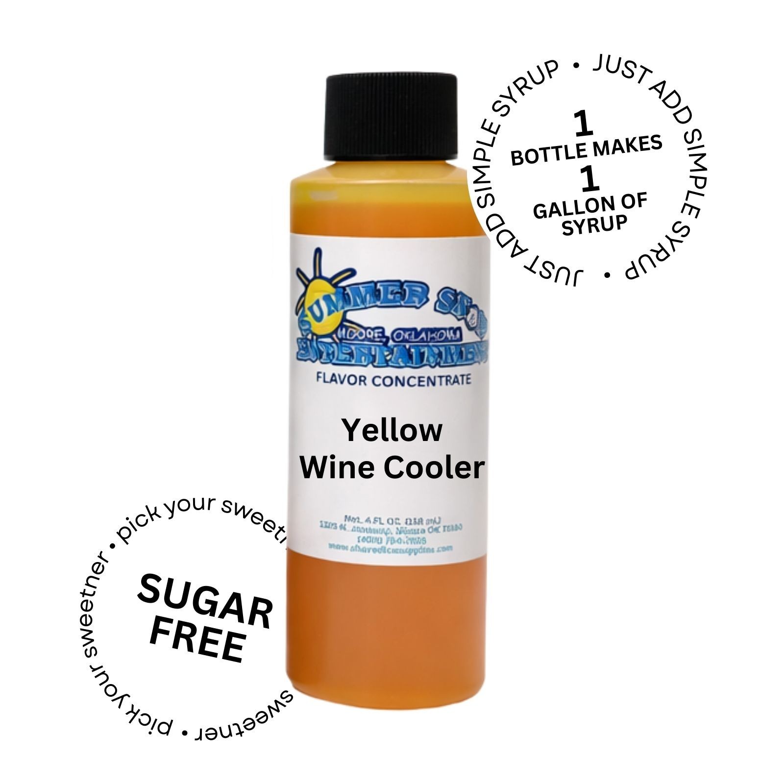 WINE COOLER YELLOW MIX SNOW CONE/SHAVED ICE FLAVOR CONCENTRATE MAKES 1 GALLON