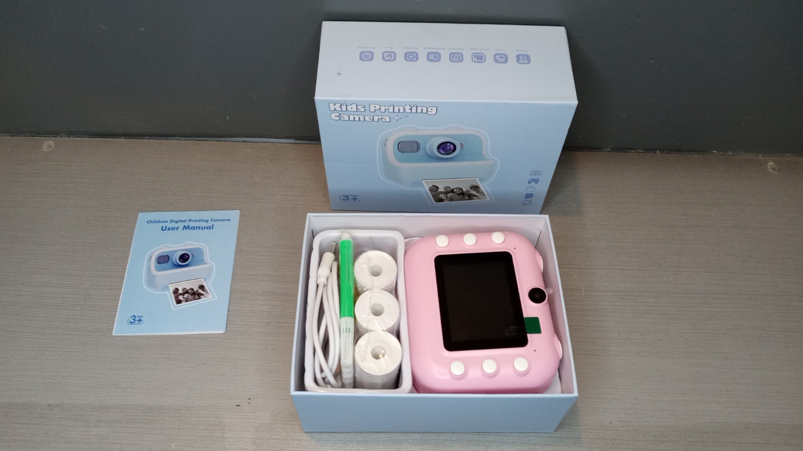 Kids Digital Printing Camera Model M8 2.4" Display With 32GB Card Pink