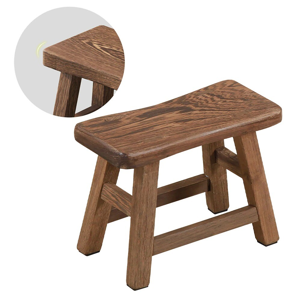 Portable Retro Kitchen Small Bench Wooden Stool Plant Stand Rustic Home Decorati