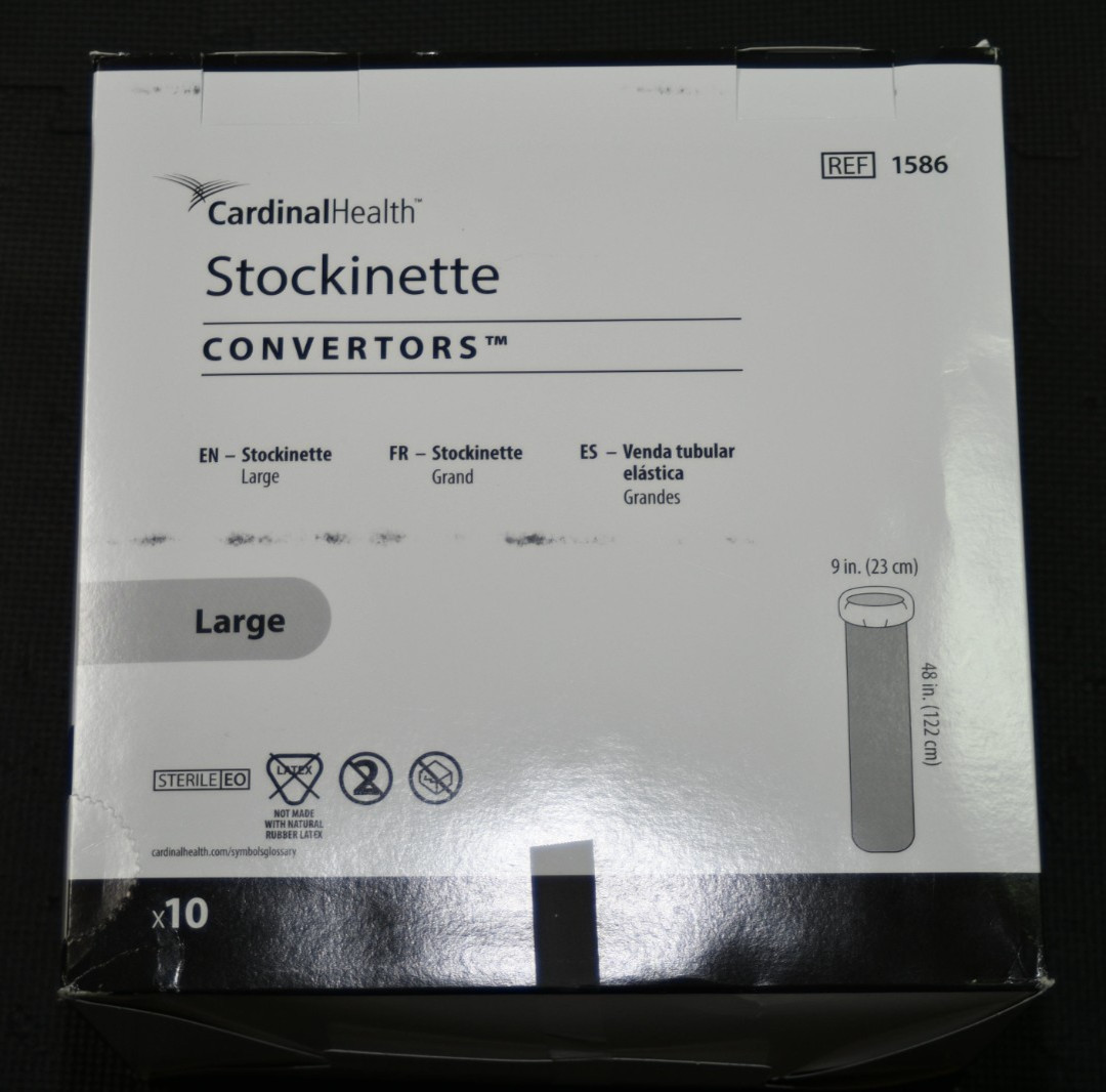CARDINAL HEALTH STERILE STOCKINETTE SIZE LARGE 9” X 48” #1586 EXP 2028-10-01