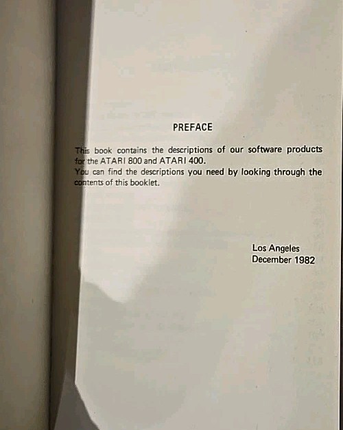Program Descriptions I For Hofacker Software For Atari Computer First Edition