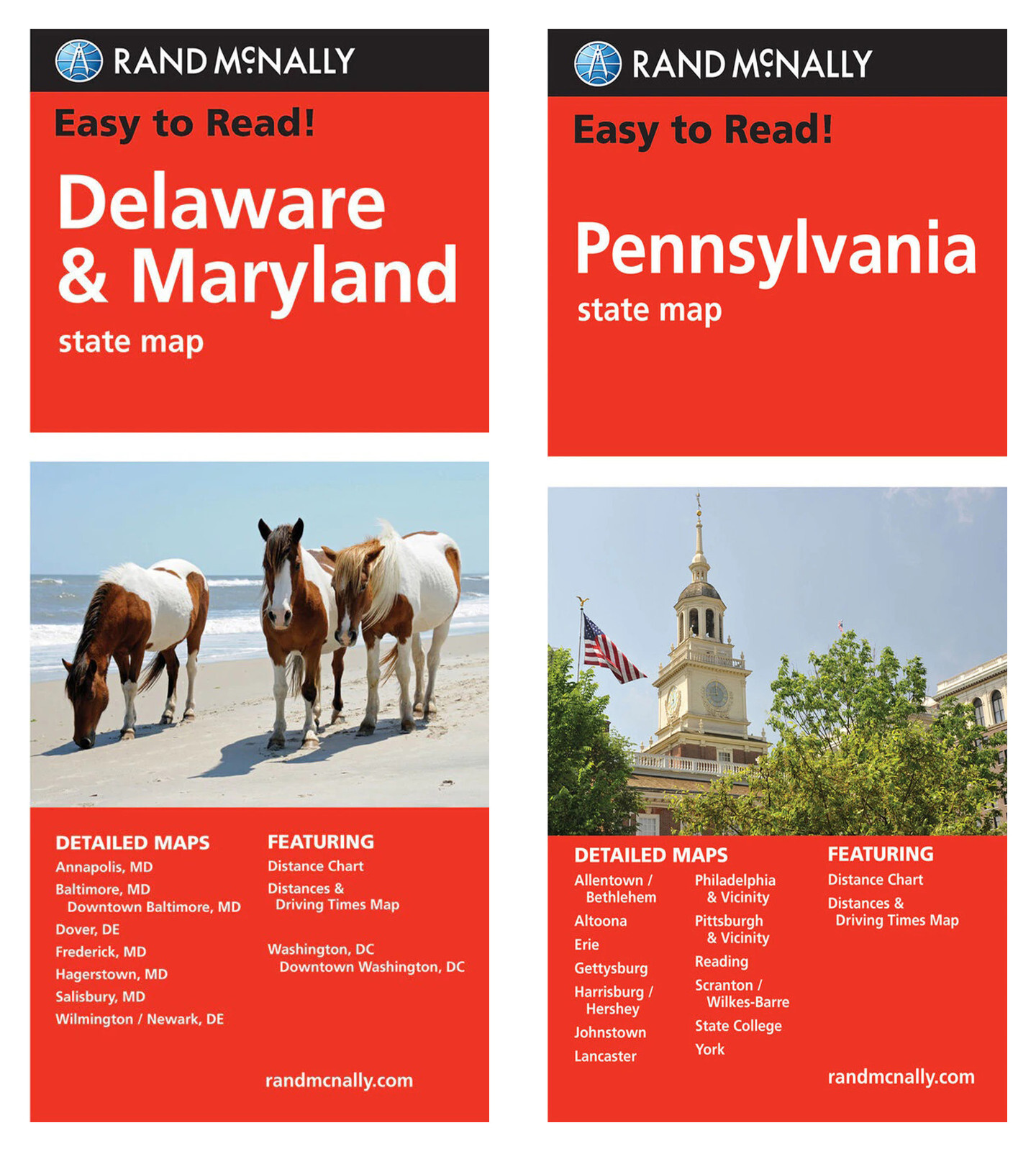 Rand McNally State Maps: Delaware/Maryland and Pennsylvania (2 Maps)