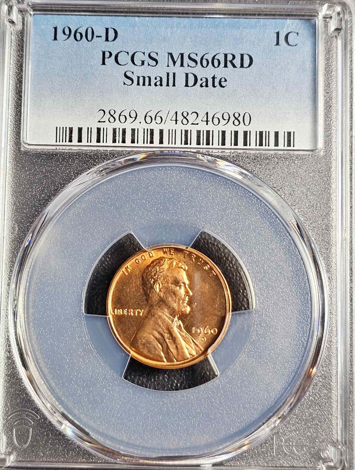 Lincoln Memorial 1c Cent Penny 1960-D DDO Small Date PCGS Graded MS66RD
