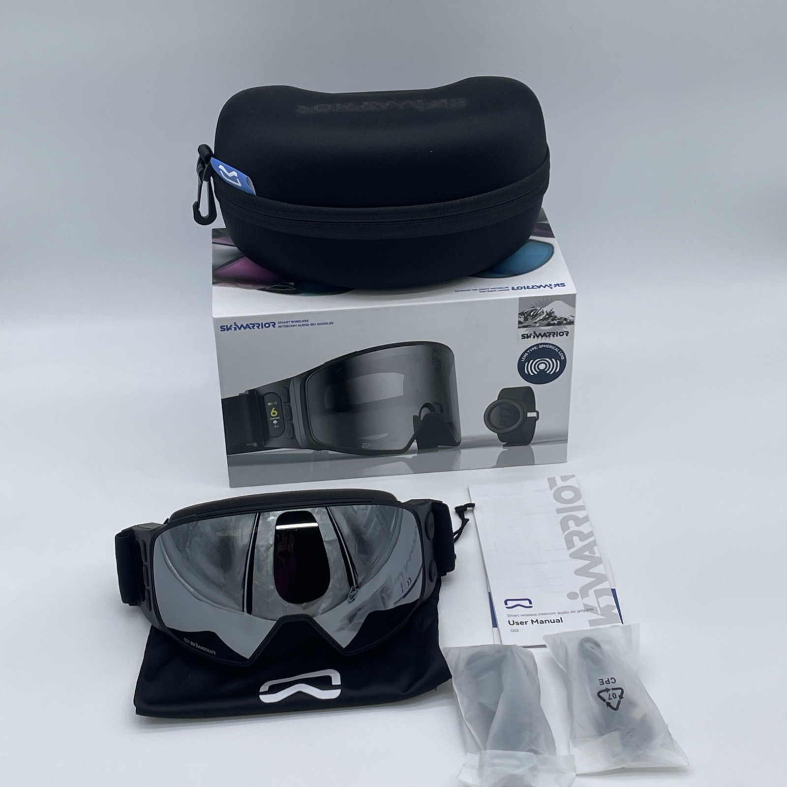 Ski Warrior Smart Wireless Intercom Audio Ski/Snowboard Goggles Black