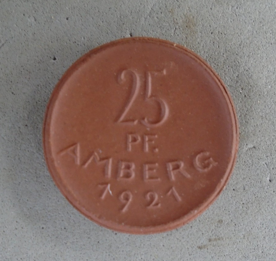 Amberg porcelain 25 pfenning 1921