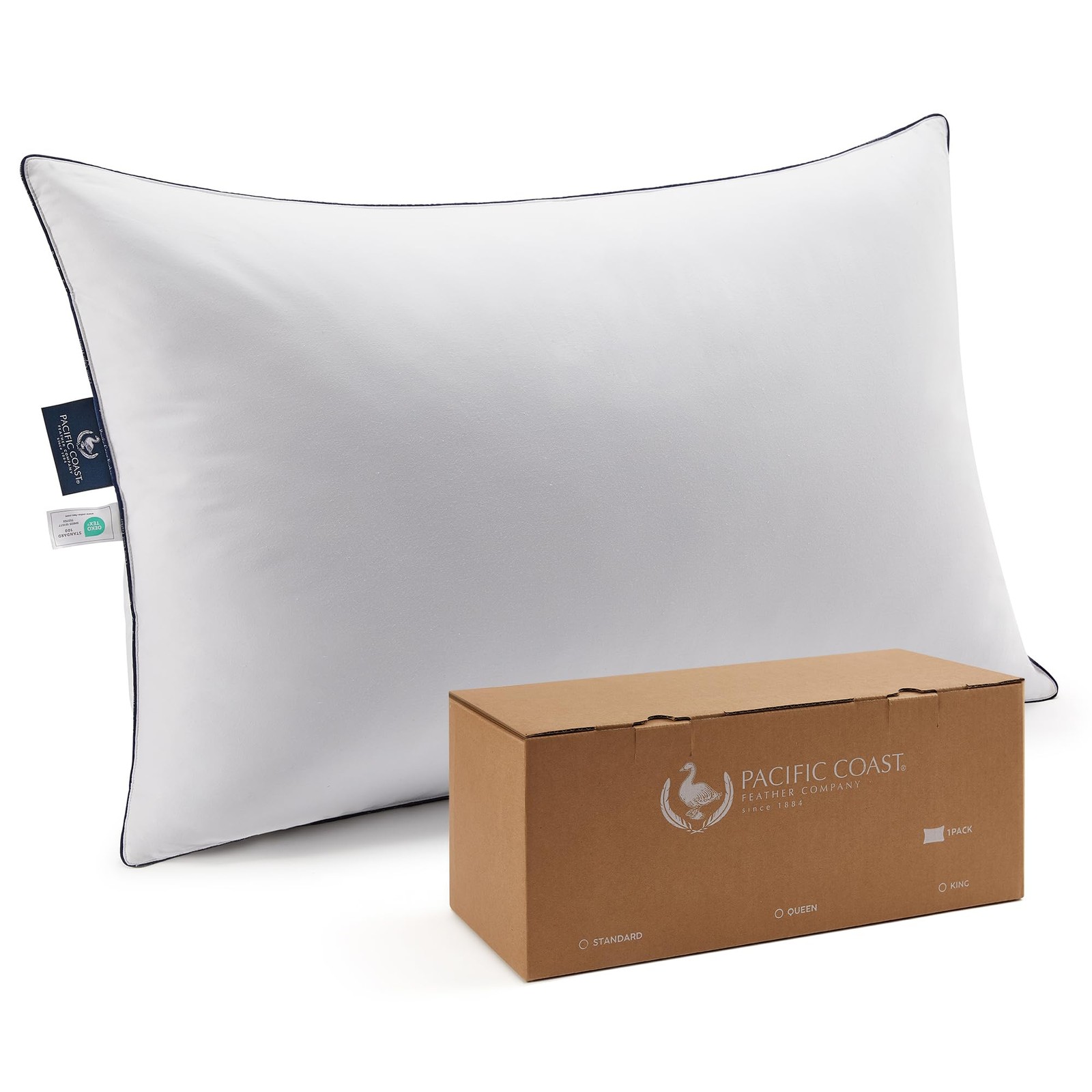 Bed Pillow, Hotel Collection Goose Feather Down Pillow for Sleeping, Pillow with