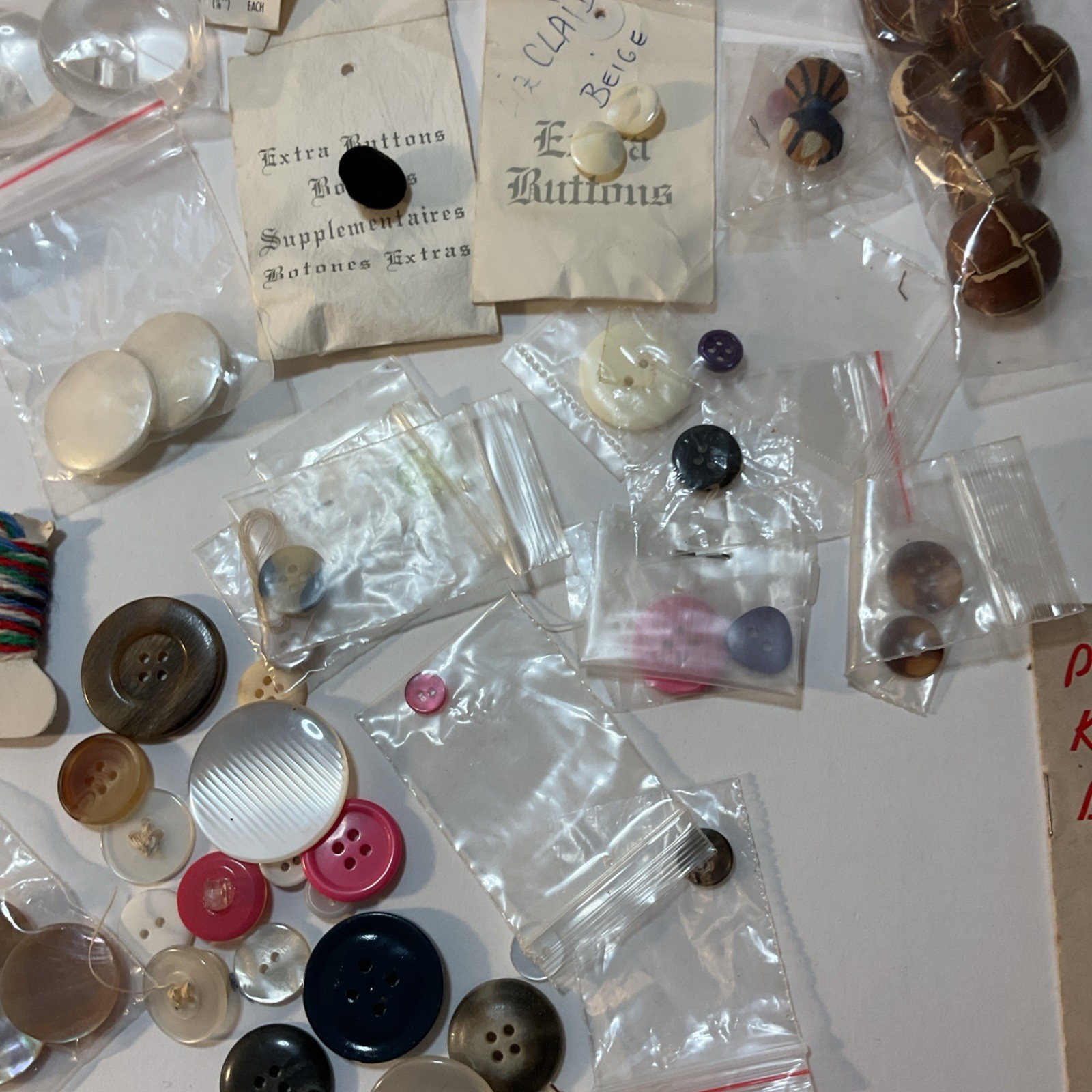 Misc. VTG Sewing Items Lot Buttons, Snaps, Sequins, Barbie Clothes booklets