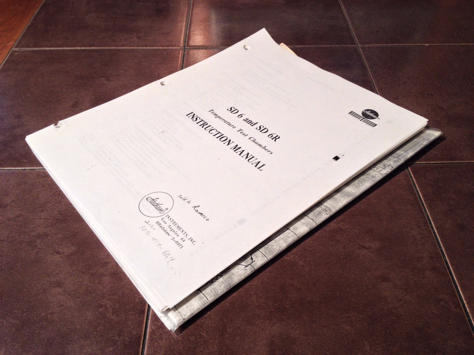 Statham SD-6 and SD-6R Temperature Test Chambers Instruction Manual