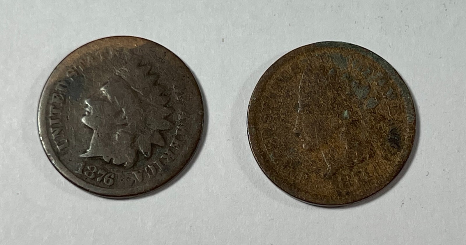 1874 & 1876 Indian 1C (#18773) low grade