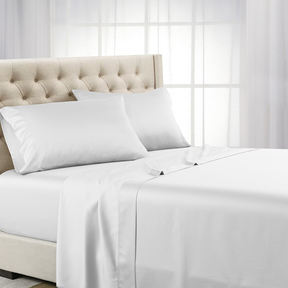 Eucalyptus Tencel Lyocell Split King Adjustable 600 Thread Count Bed Sheet Set