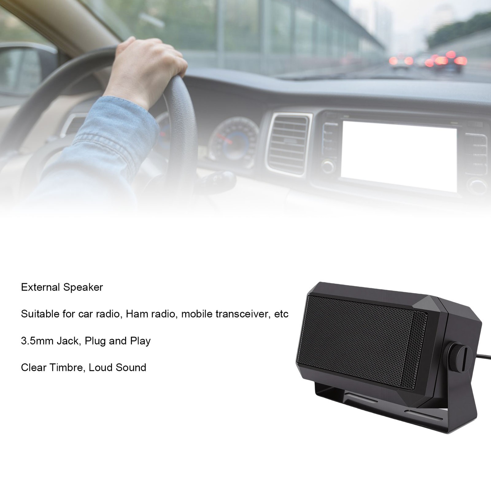 5W External Speaker 3.5mm Jack Speaker For Ham Car Radio Mobile Transceiver
