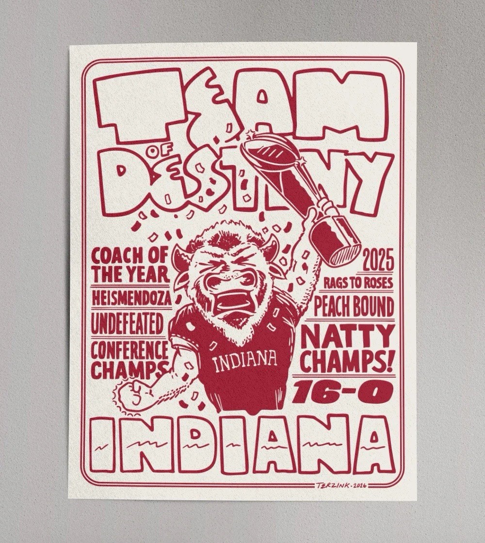 Team of Destiny Poster (24"x18") - Indiana Football Poster IUFB Hoosier Bison