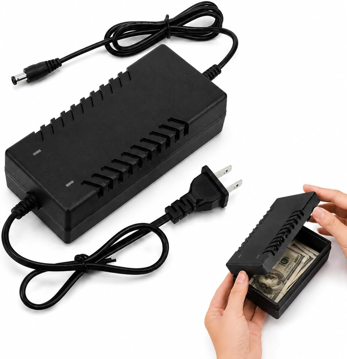 Fake Charger Hidden Money Box Discreet Storage Safe Security Wall Plug