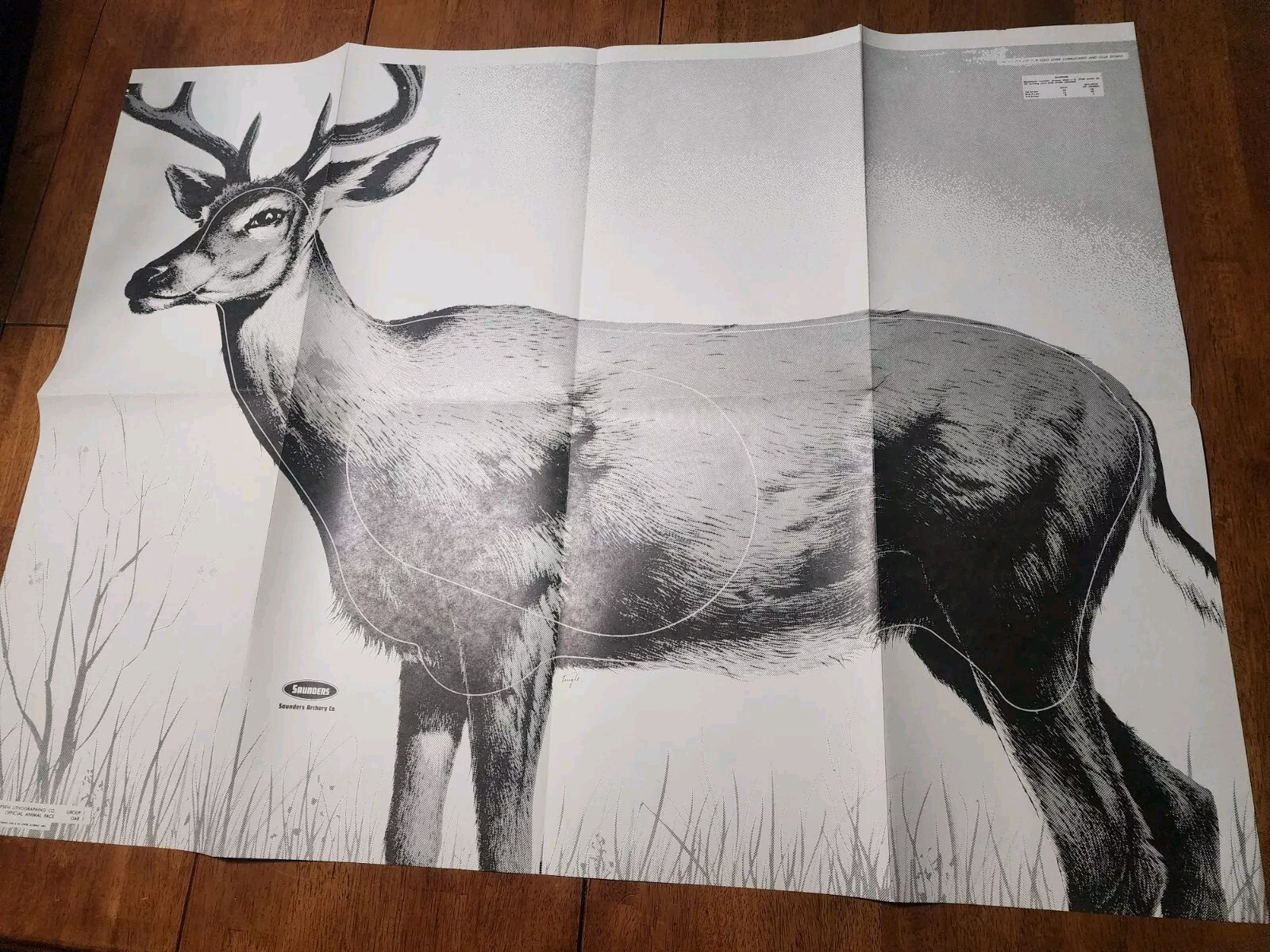 3 VTG Saunders Target Whitetail Deer, Archery Target 40" X 28" Shipped Folded.
