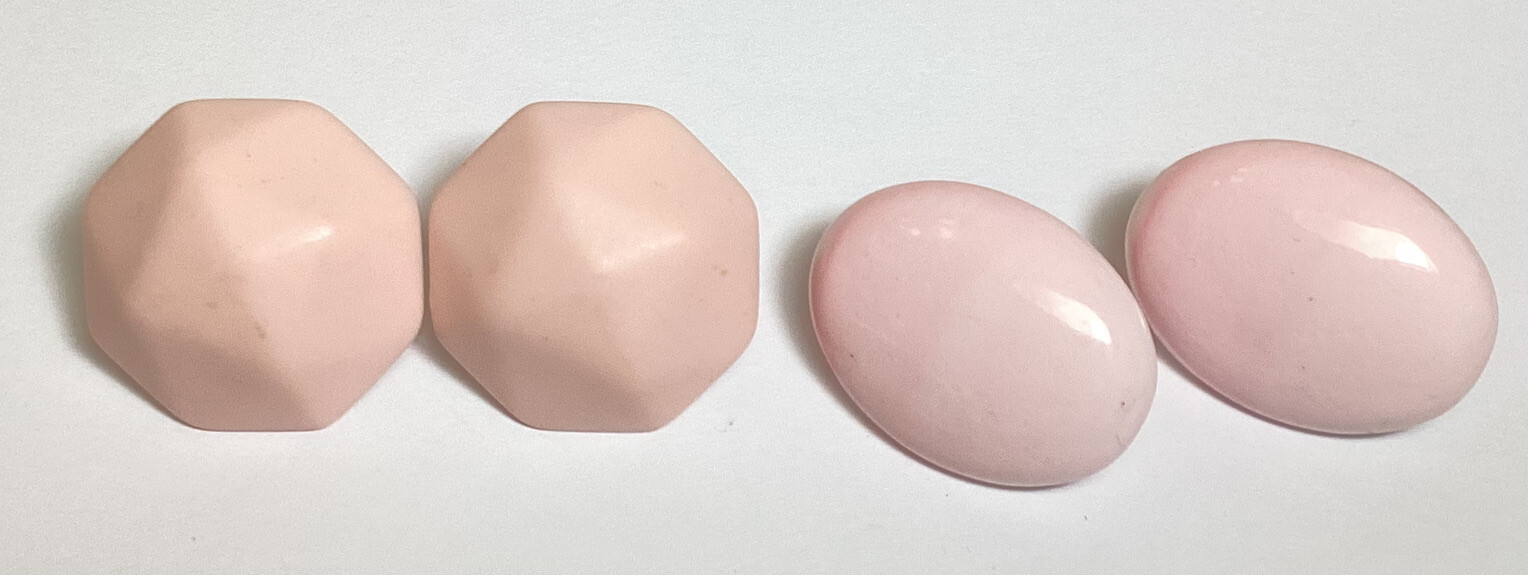 PRETTY VINTAGE RETRO 2 PAIR LOT OF PINK PIERCED EARRINGS DIFFERENT SHAPES