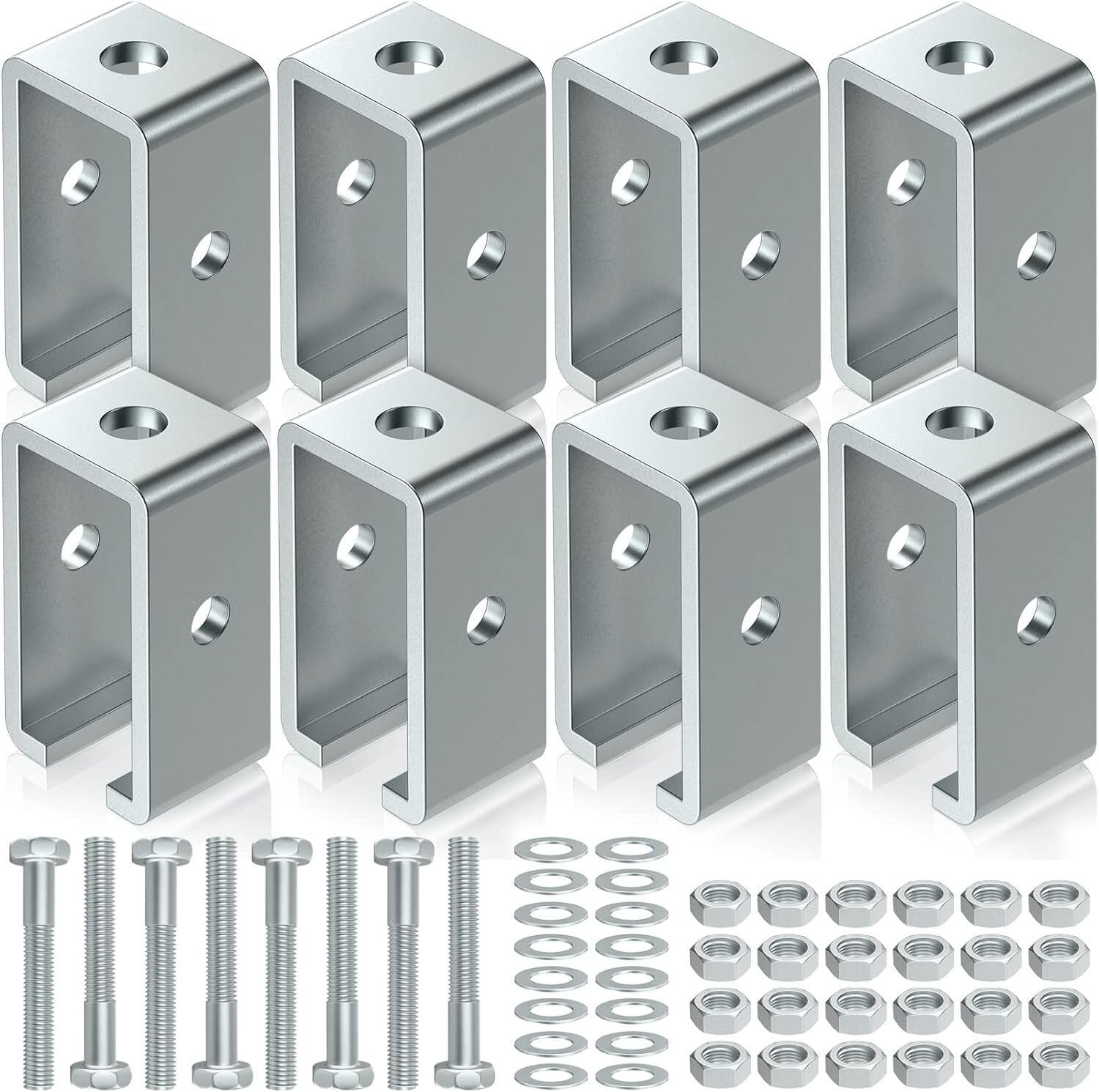8 Pack Channel Trolley Track Support Hanger Bracket for All 1-5/8" Strut Channel