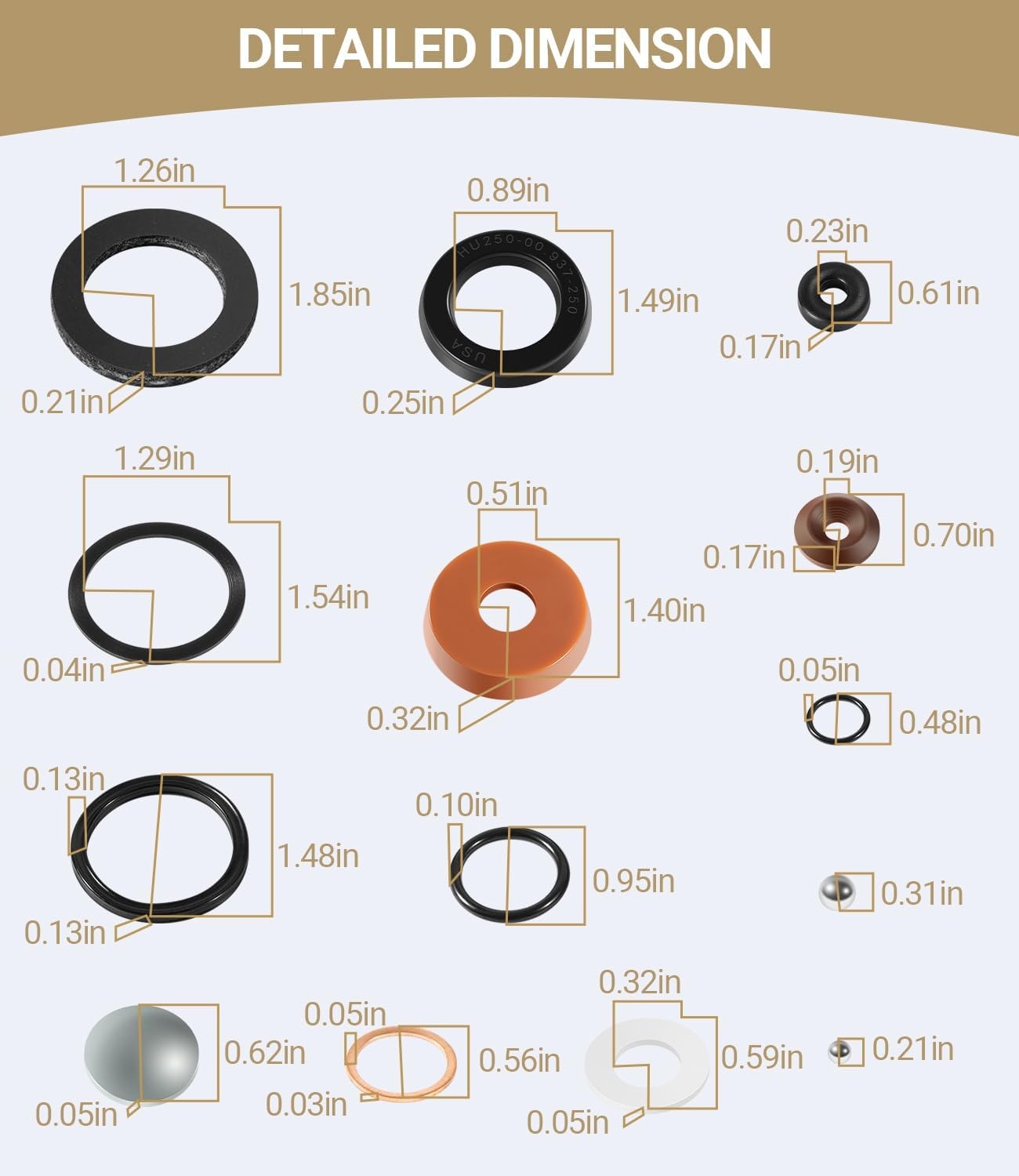 J-122 Hydraulic Seal Repair Kit for Lincoln Walker 1.5 Ton Floor Jack 18-Pack
