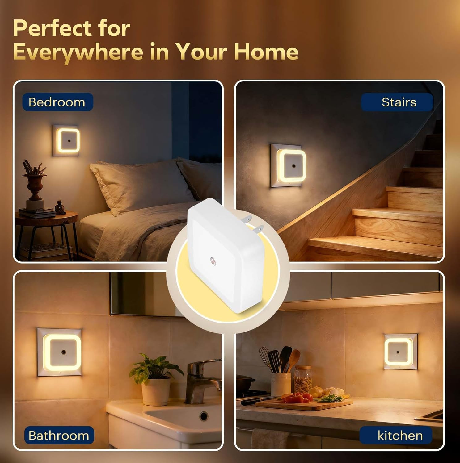 Night Light Plug into Wall 4-Pack Plug in LED Nightlight 0.5W Dusk to Dawn Night