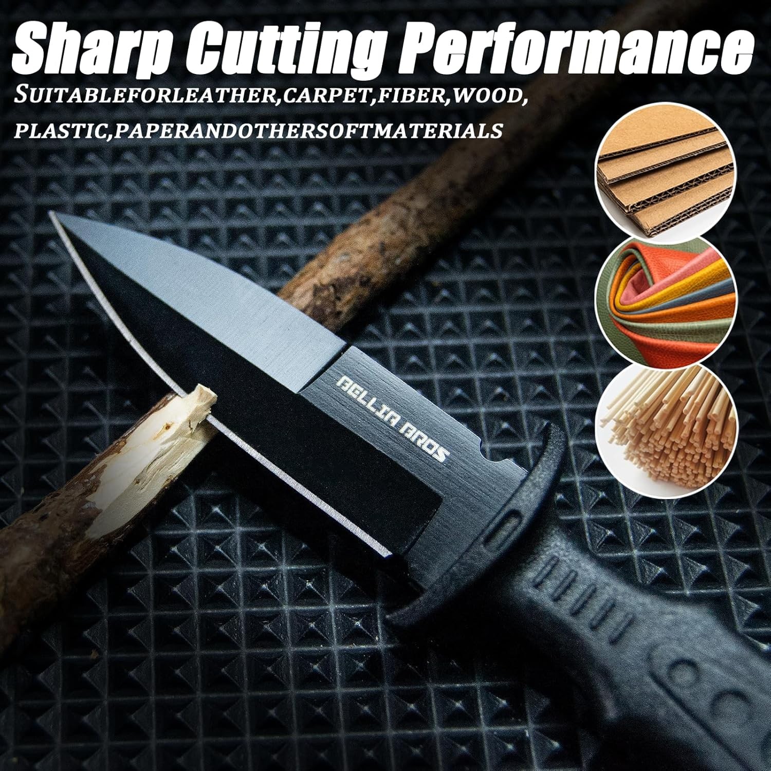 Neck Knife 4.72in Fixed Blade EDC Sheath Camping Black