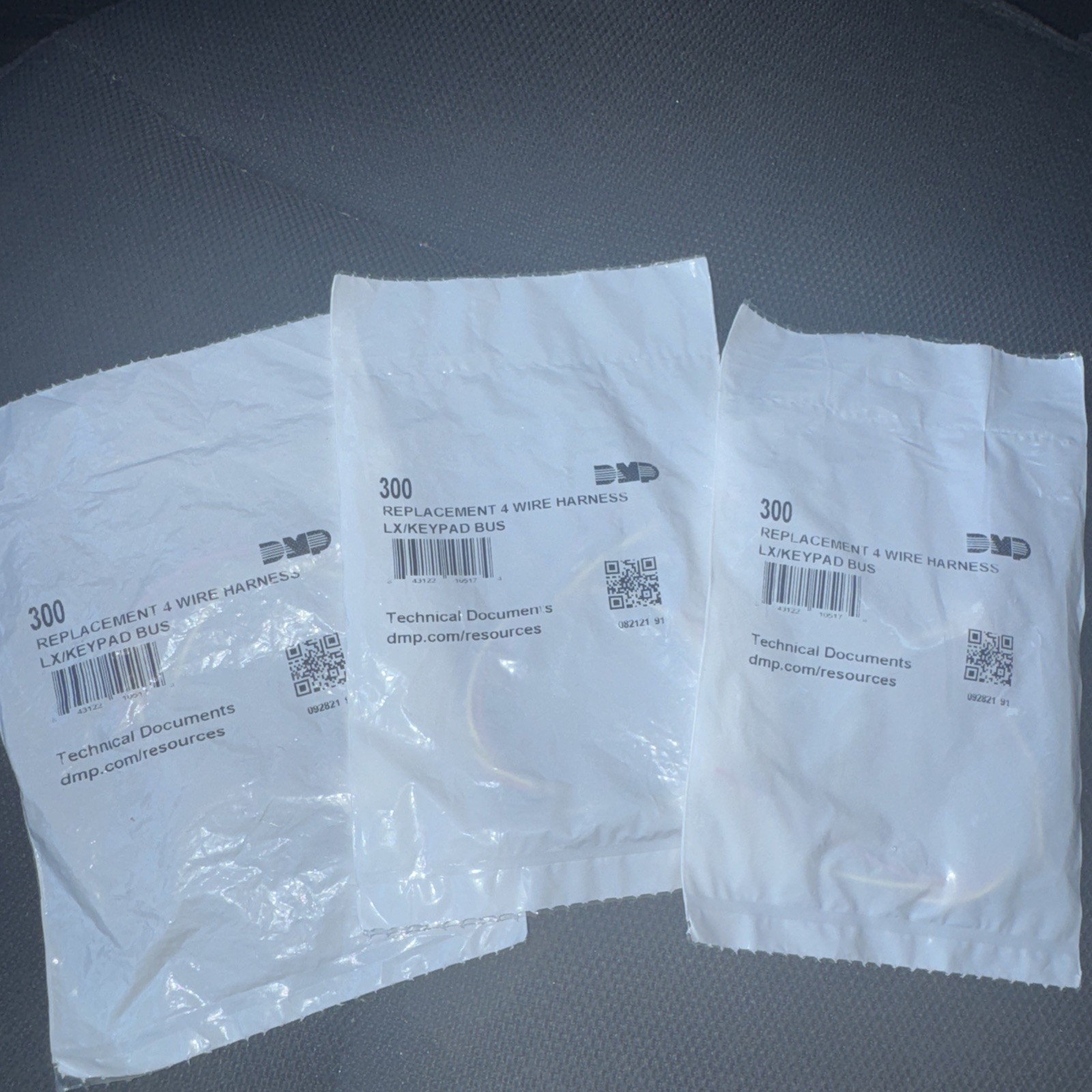 Lot Of 3 DMP 300 Replacement 4-Wire Harness LX/Keypad Bus Bagged