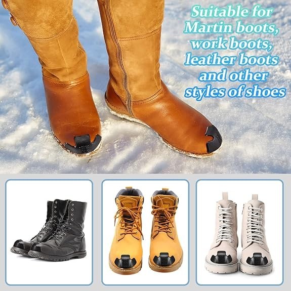8 Pieces Toe Guards for Boots Toe Protectors Work Toe Guards Rubber Toe Covers