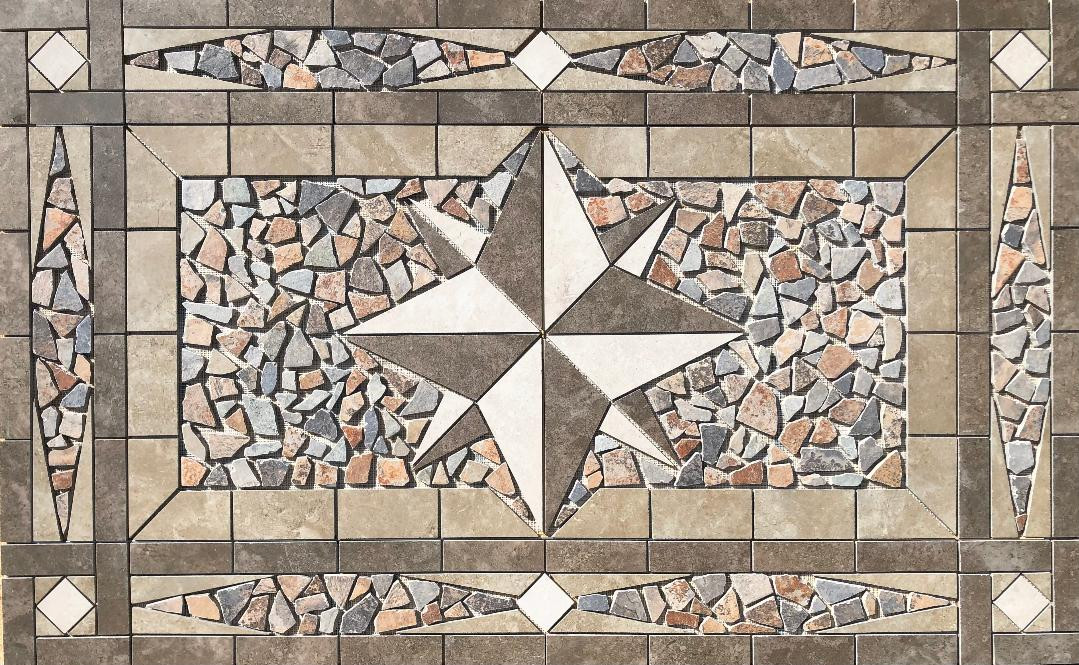58 1/4" x 36" Tile Medallion Deco Mosaic- Daltile Affinity tile series
