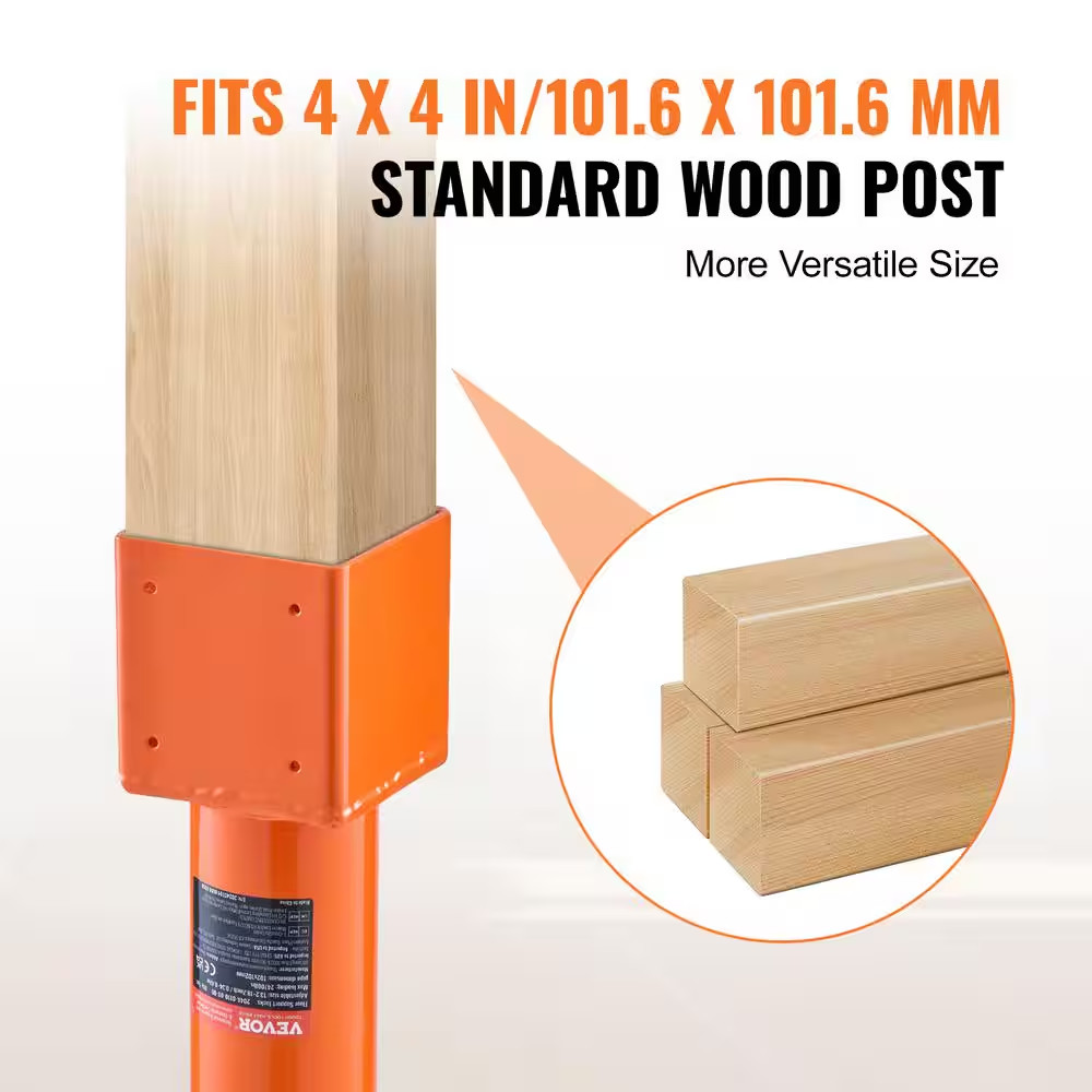 Screw Jack Post, 4 X 4 In. 13.2 -18.7 In. Height Range, 24,700 Lbs. Max Load Cap