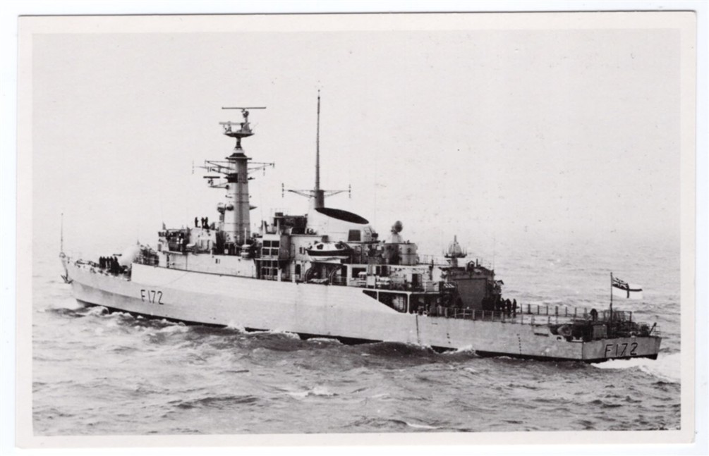 1983 PC British Frigate F172 HMS Ambuscade - Falklands War Original Postcard