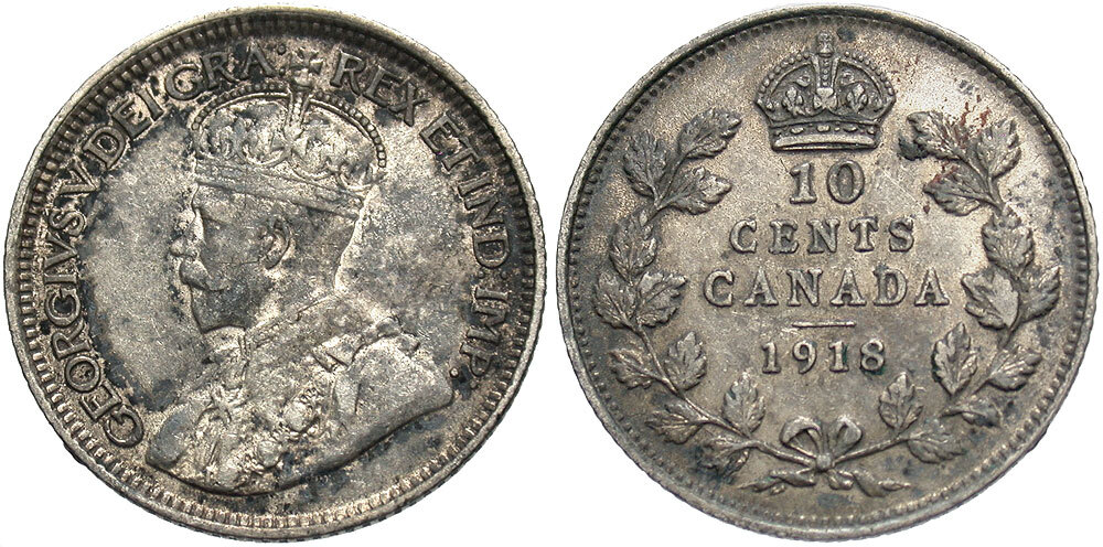 CANADA 1918 10 Cents #WC70729