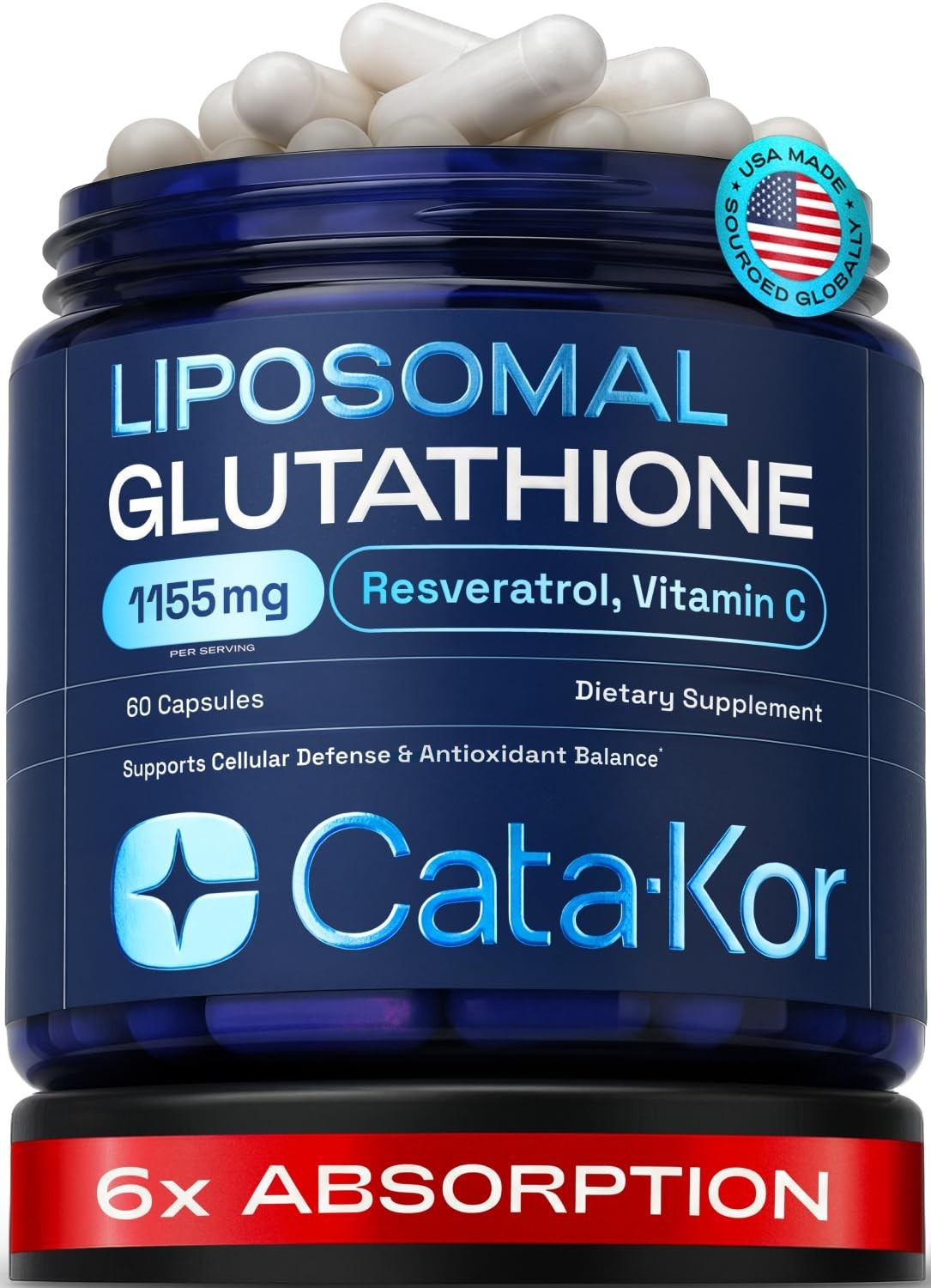 Liposomal Glutathione 1000Mg – Ultra High Absorption with Resveratrol, Vitamin C