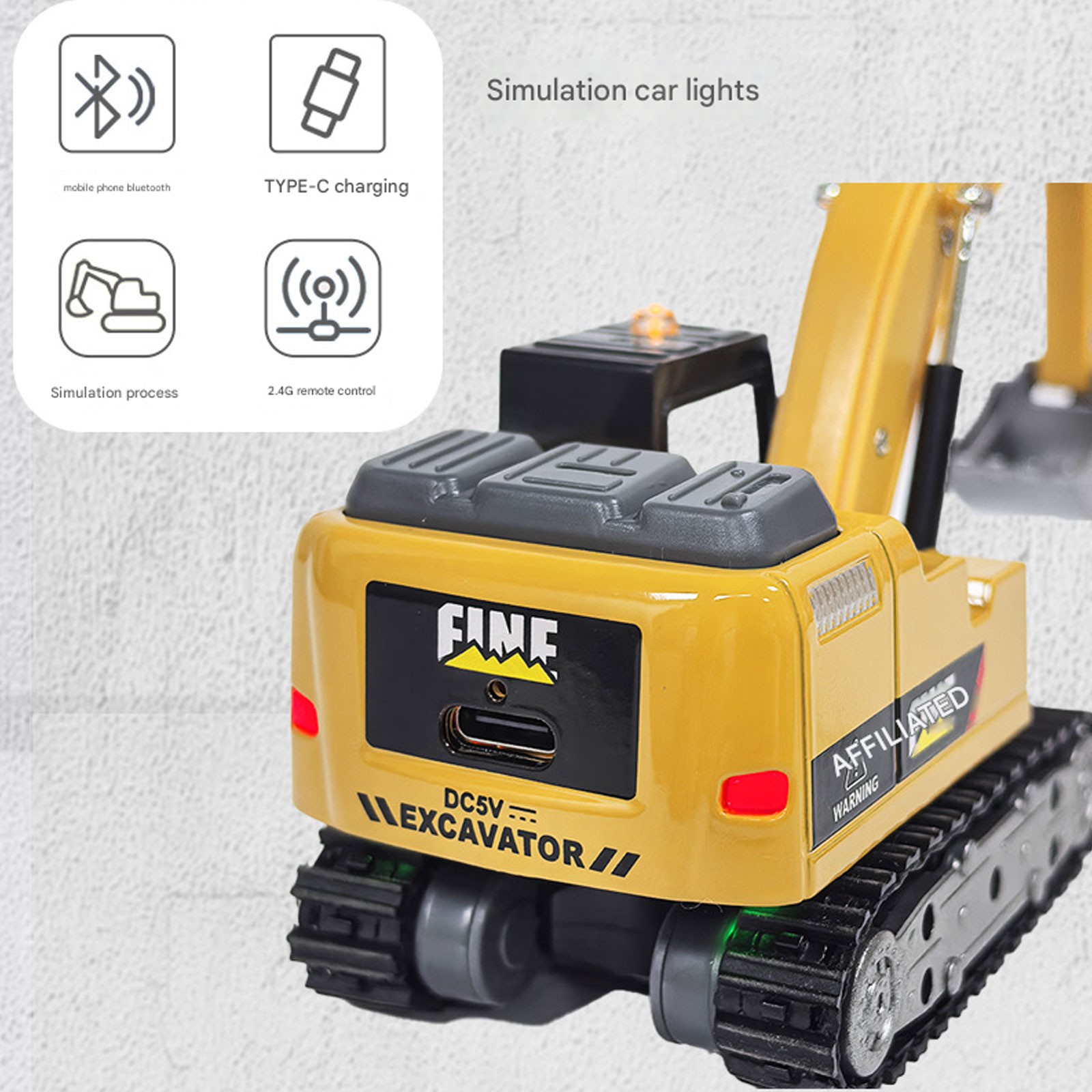 1/64 Remote-controlled alloy forklift Engineering vehicle Tabletop toys Model