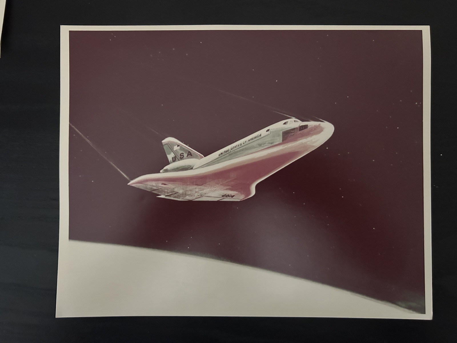 RARE Vintage Space Shuttle Reentry Concept Art 1970's