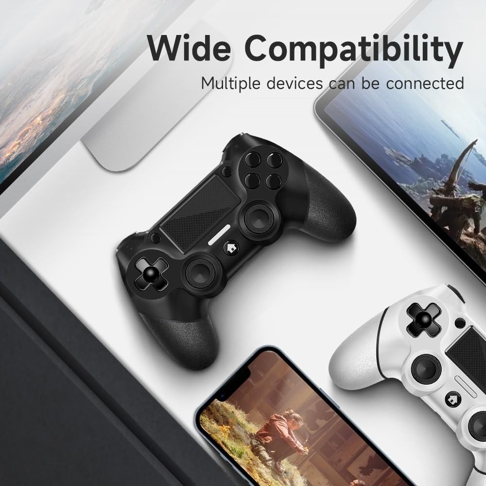 2 Pack For PS4 Controller, Wireless Controller For PS4/Pro/Slim/PC Non-Slip Grip