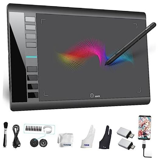Drawing Tablet Graphics, M708 V2 Upgrade PC&Computer&Android Device,10x6 Inch