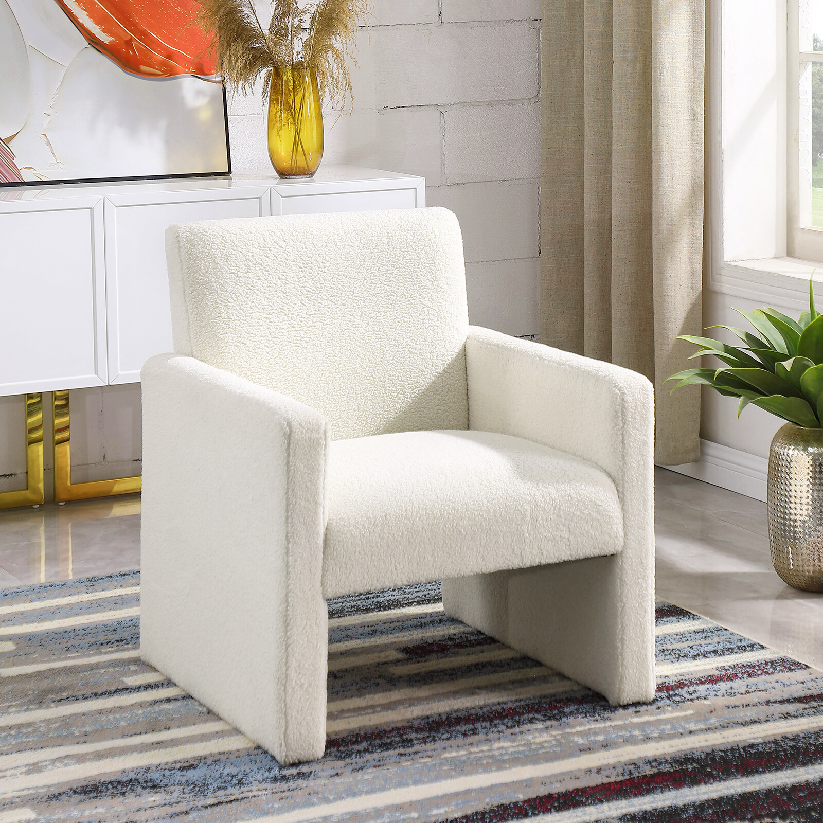1/2 X Modern Sofa Lamb Fabric Armrest Single Sofa Chair for Bedroom Living Room