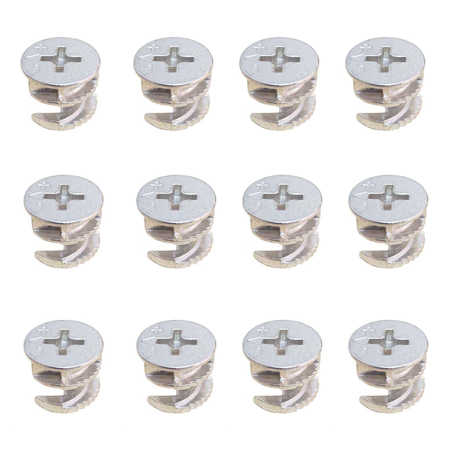 12pcs Furniture Connecter Cam Lock Fittings 15mm x 11mm Cam Lock Nuts for Cab...