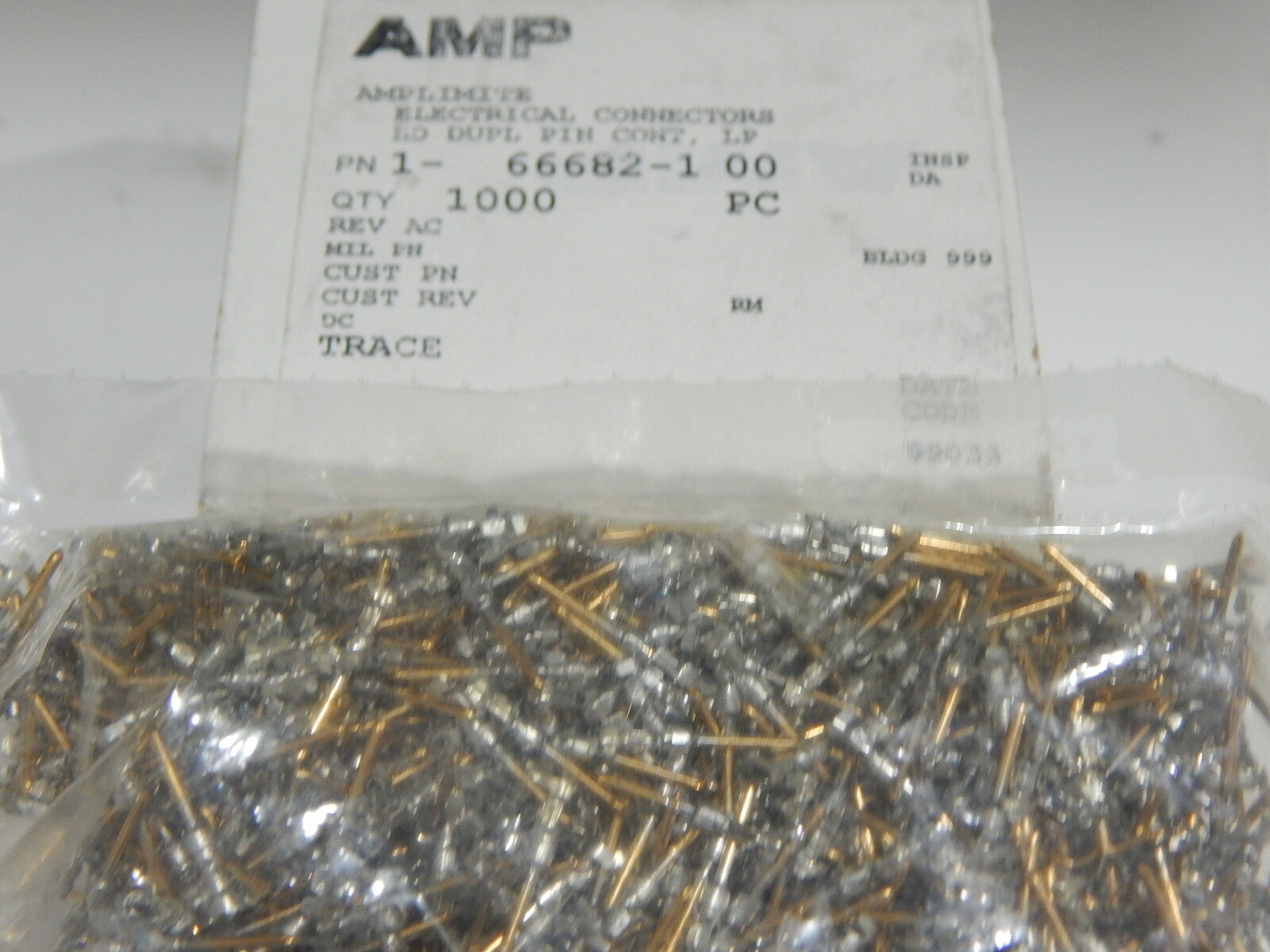 AMP 1-66682-1 HD DUPL PIN CONT, LP CRIMP CONNECTOR - LOT OF 10 PIECES
