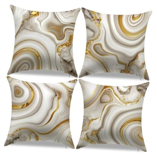 18 x 18 inch Set of 4 Decorative Pillow 18" x 18" (Pack of 4) Grey Marble