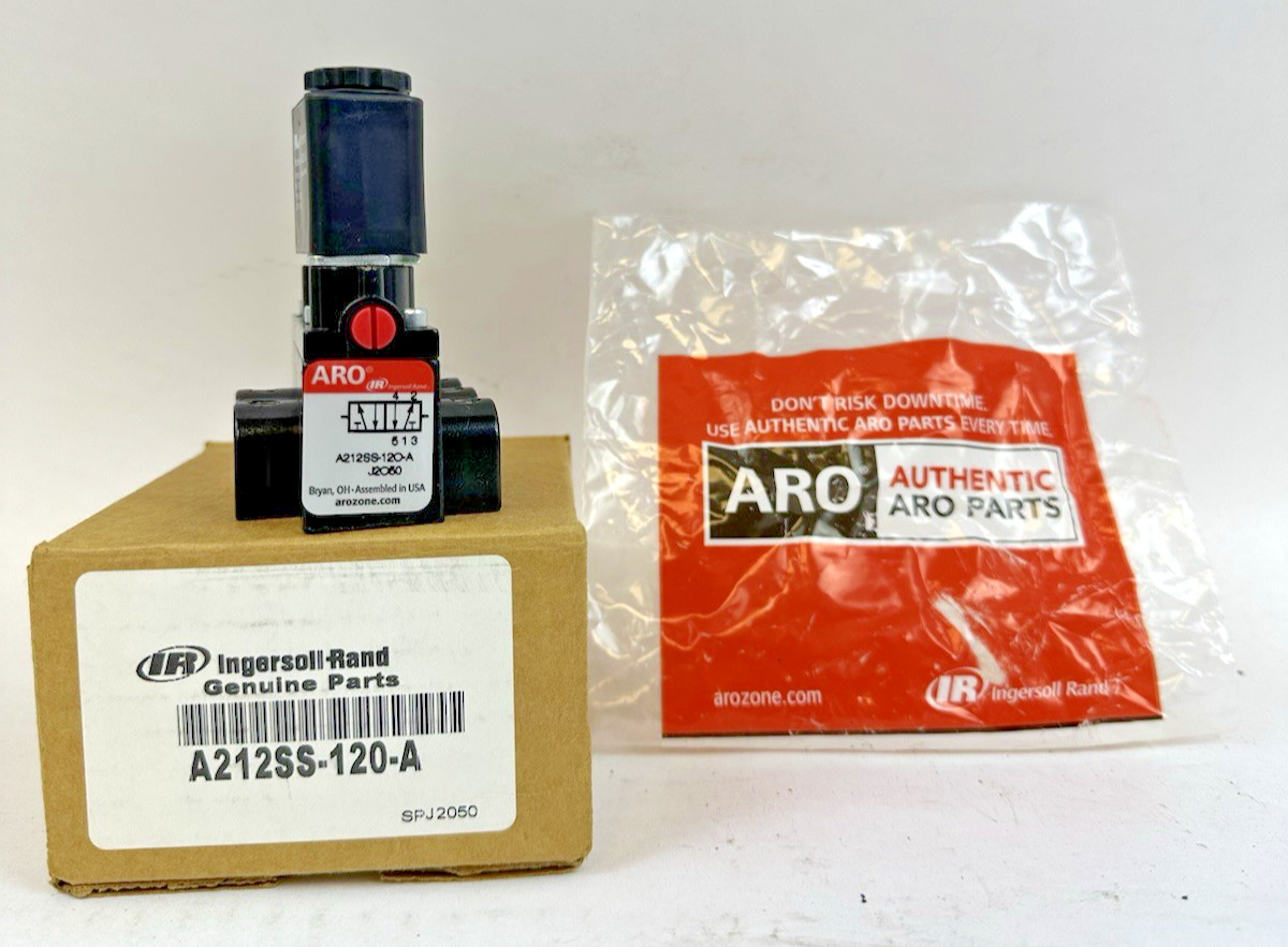 INGERSOLL RAND ARO A212SS-120-A SOLENOID AIR CONTROL VALVE 1/4" 120VAC 4-WAY 2-P