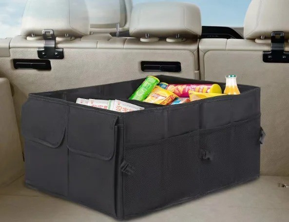 Collapsible Car Trunk Organizer with Compartments Storage Tote