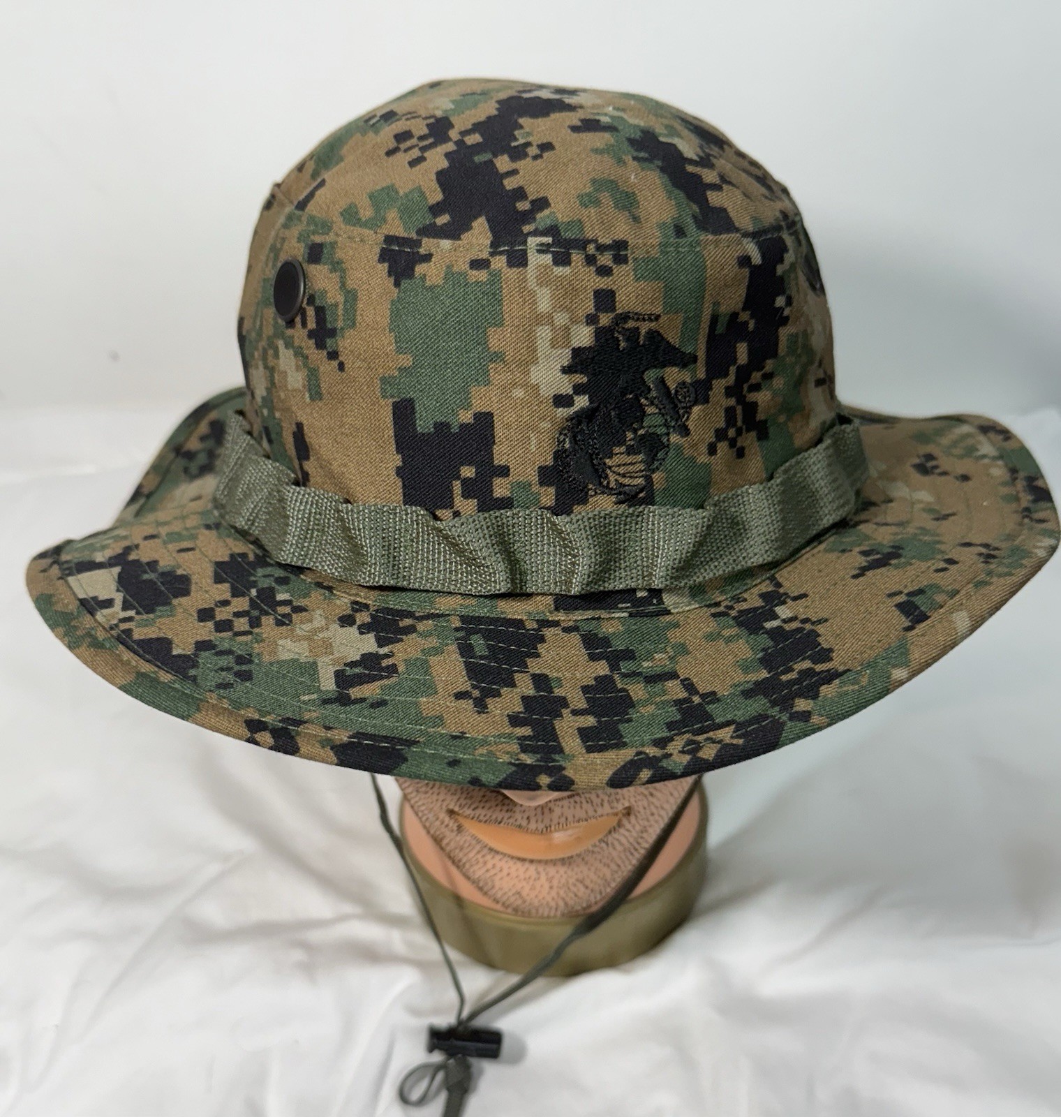 NEW Military Woodland MARPAT Camo Boonie Field Cover Bucket Hat USMC M Medium