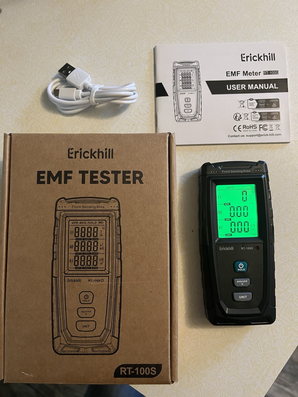 Erickhill Rechargeable EMF Tester Electromagnetic Radiation Tester RT-100