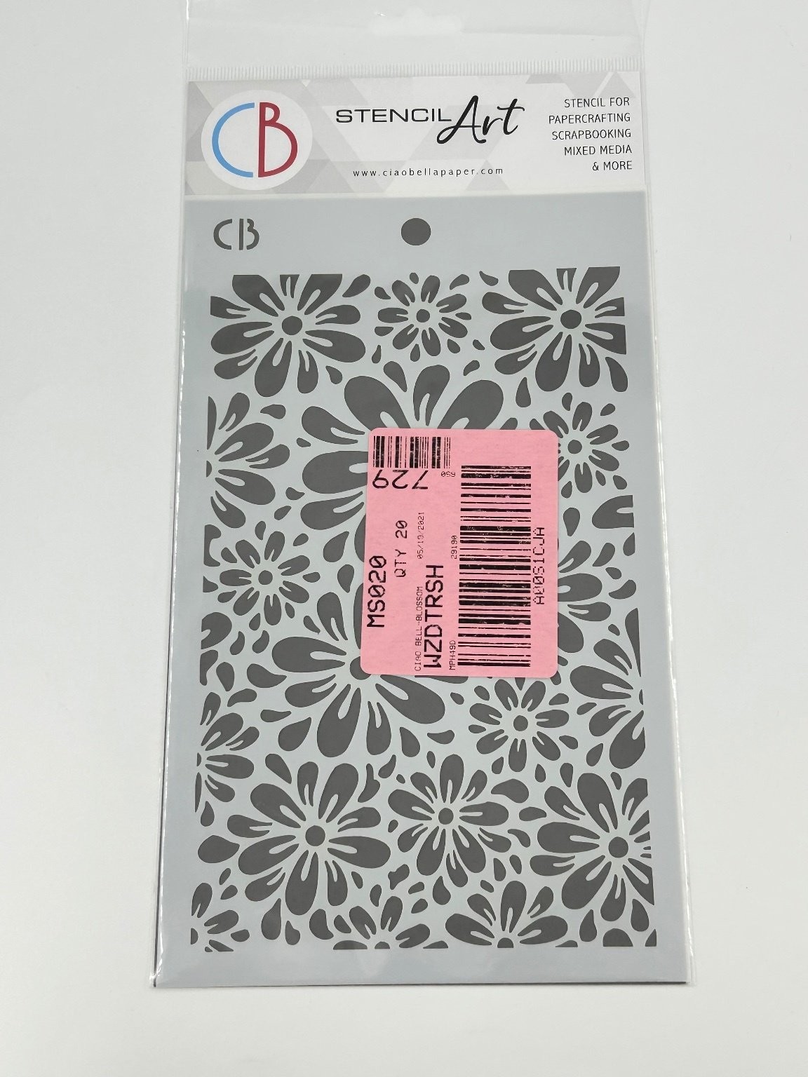 Ciao Bella STENCIL Art MS020 BLOSSOM Floral Scrapbooking Paper Craft