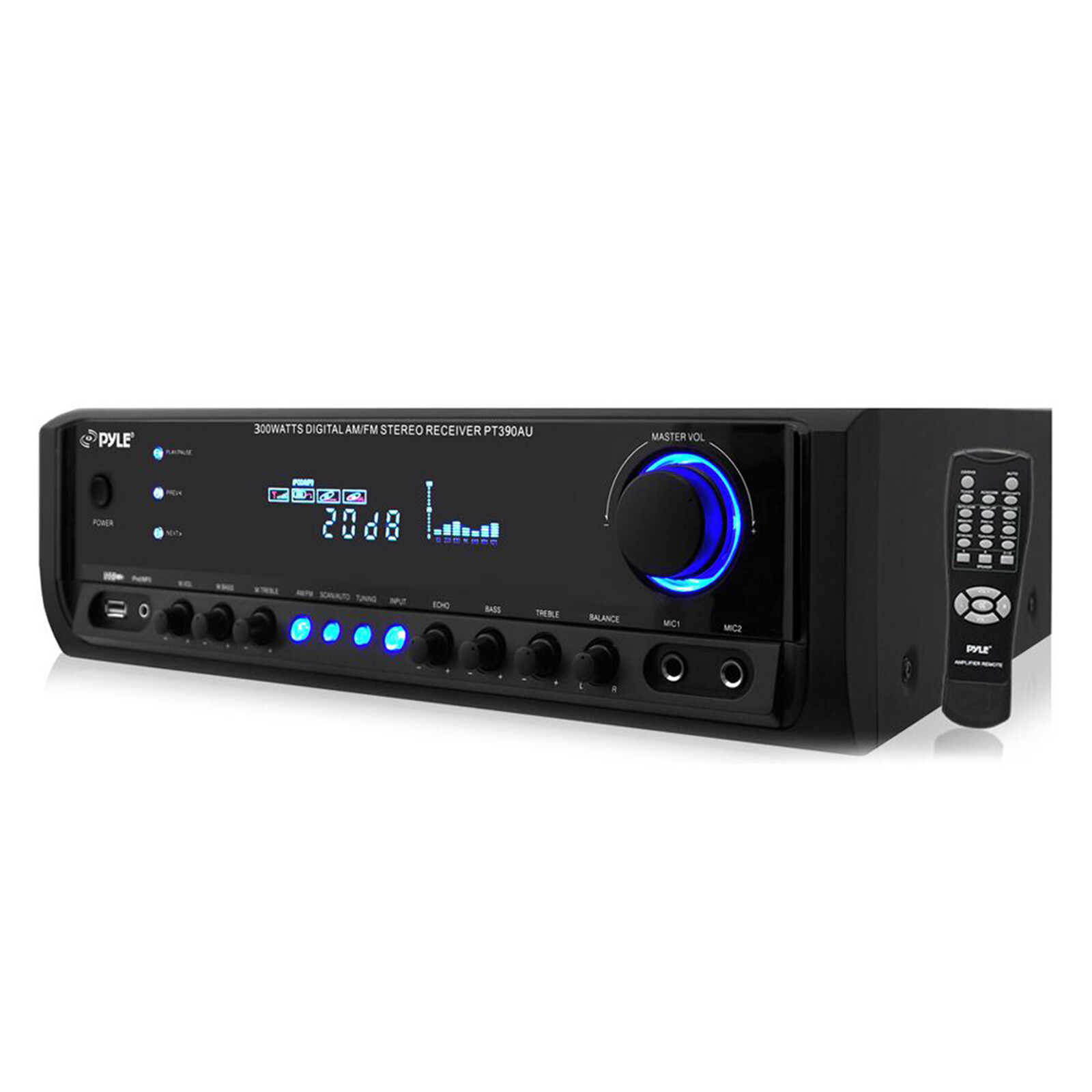 Pyle PT390AU 300 Watt Digital AM/FM SD USB Home Theater Stereo System