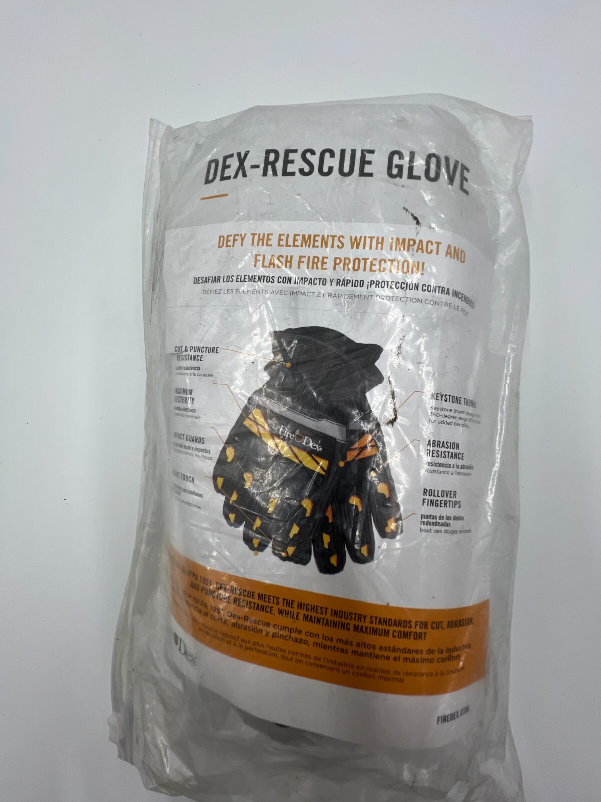 1 PAIR Fire-Dex Dex-Rescue NFPA 1951 Technical Rescue Firefighter Gloves Size XS