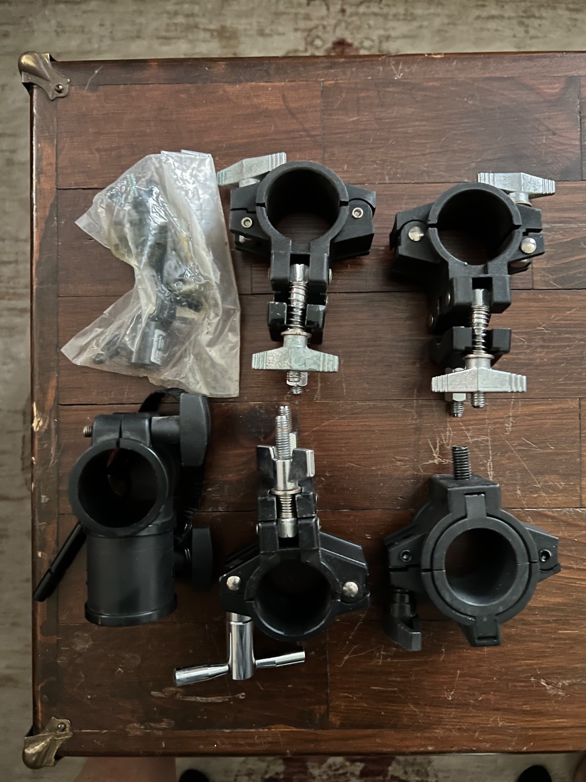 Assorted Drum, lighting clamps and misc hardware