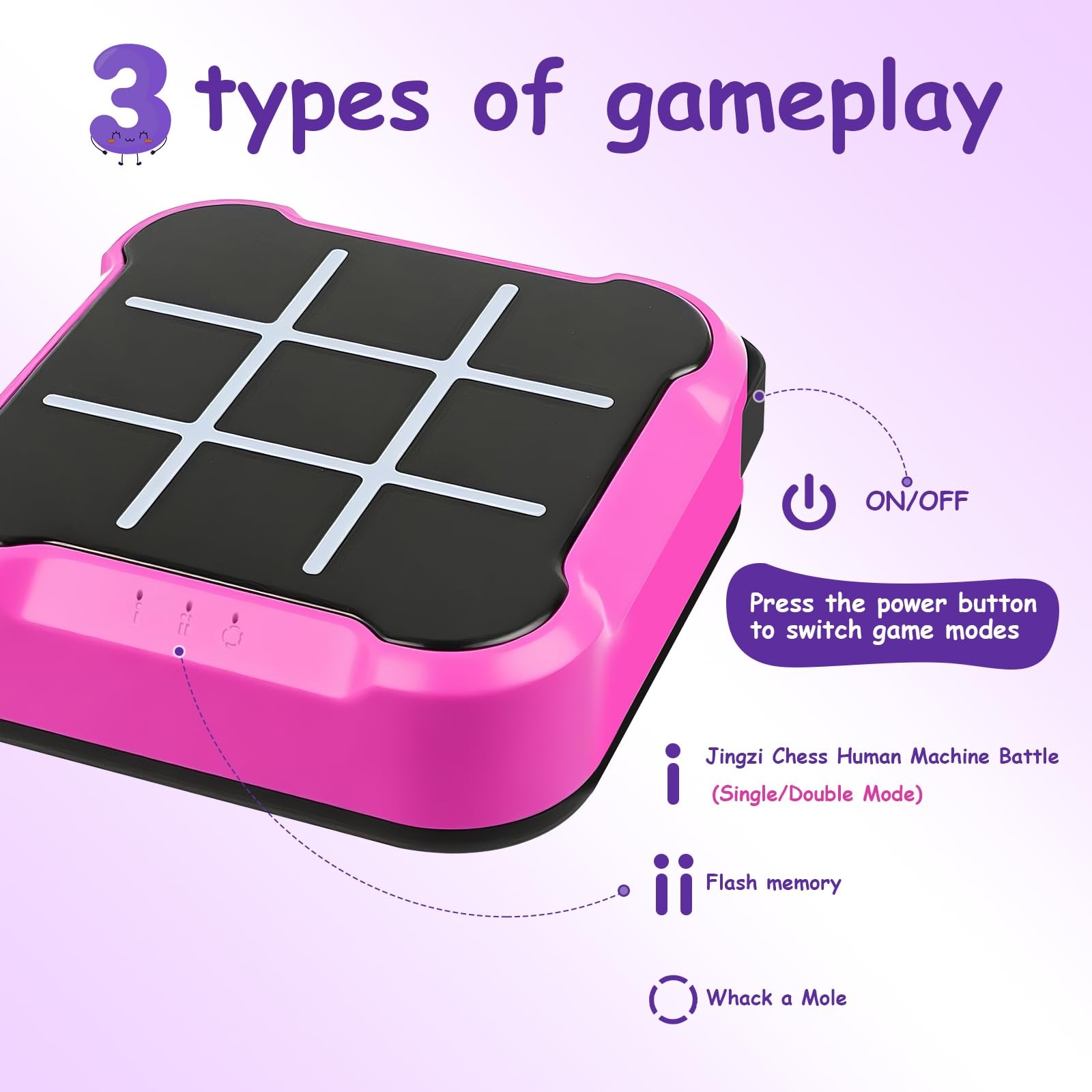 Tic Tac Toe Game, 4 in 1 Handheld Educational Game Machine, Electronic Tic Ta...