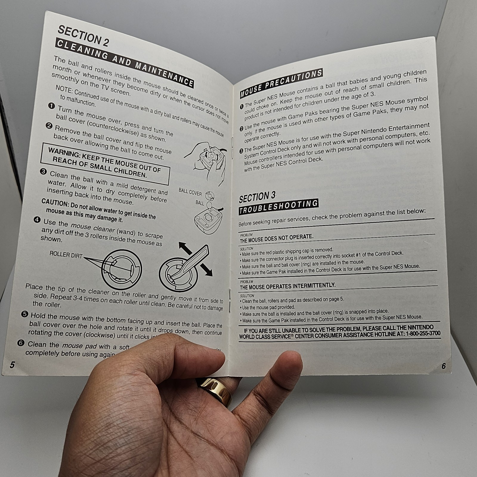 Super NES Mouse Instruction Booklet Manual Super Nintendo SNES Only