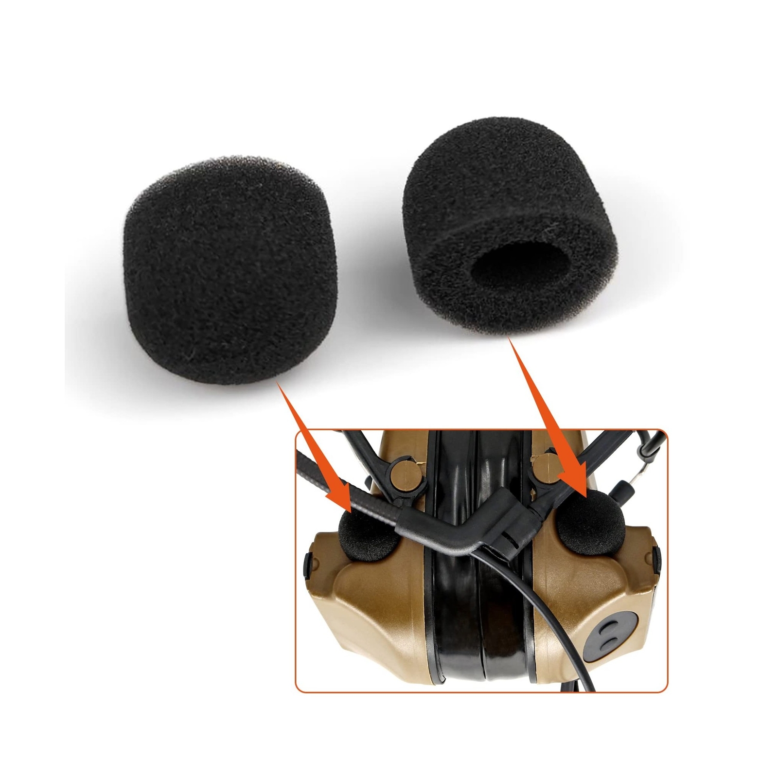 Tactical Headset with ARC Rail Adapter Hearing Protection, Replacement Cover ...