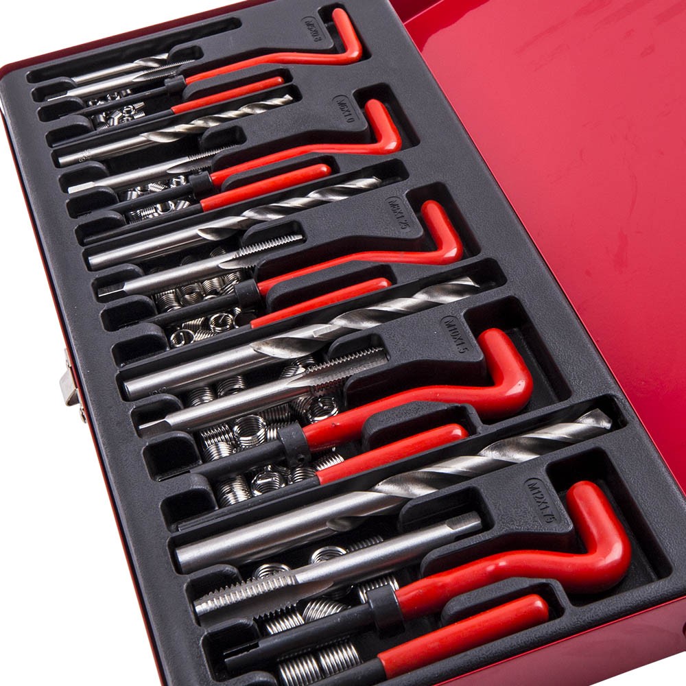 M5-M12 Thread Repair Set with Storage Case & Installation Tools 131pc Kit